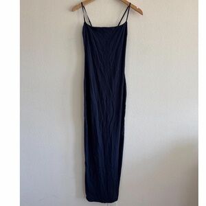 Skims Fits Everybody Long Slip Dress in Navy, size Small
